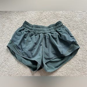 Green Lululemon hotty hot shorts